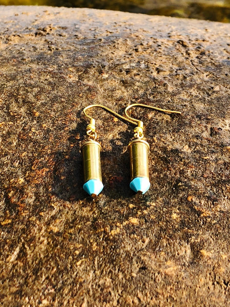 Brass Earrings w/Crystals